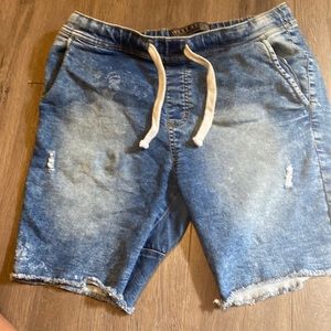 Blue denim shorts